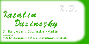 katalin dusinszky business card